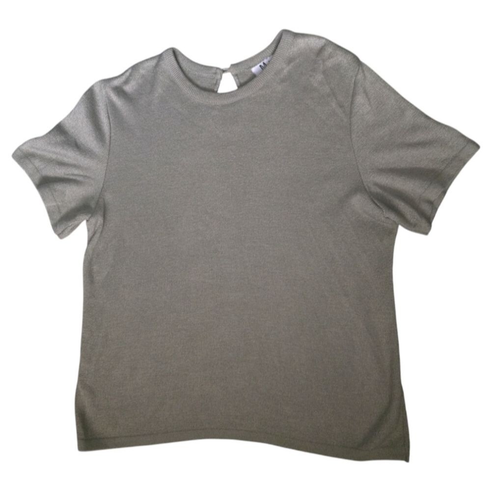 VINTAGE Mita Olive Green Short Sleeve Top - 16
